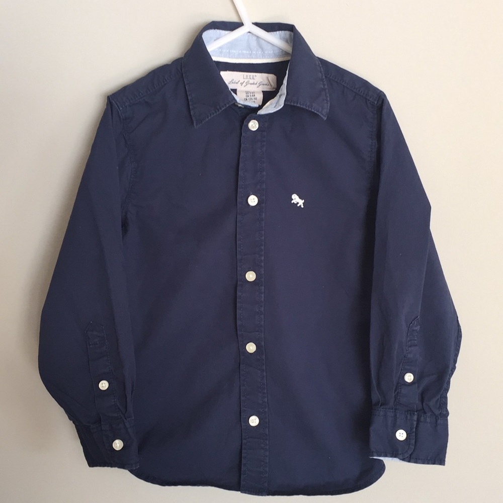 H&M Toddler Boy Dark Blue Dress Shirt Size 5-6y